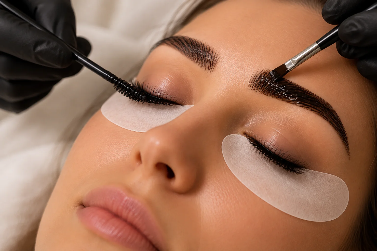 Wimpern und Augenbrauen färben